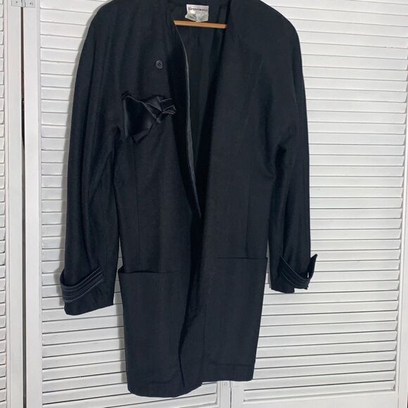 Vintage Jurgen Weiss Gray New Wool Cashmere Button Down Blazer Jacket Size 8 - Picture 1 of 16